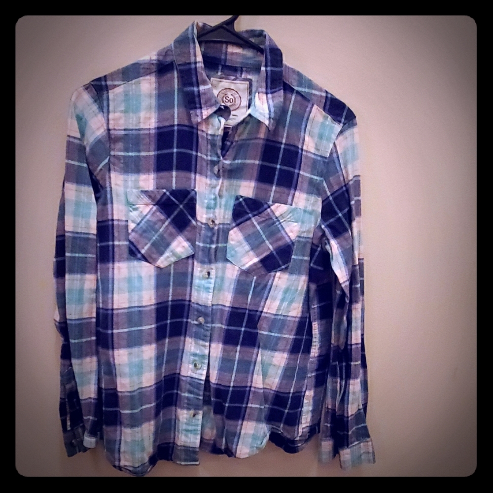 Plaid Long-sleeve Button-down